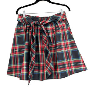Vineyard Vines Skirt Womens 4 Black Tartan Plaid Taffeta Party Flare Flirt Y2K